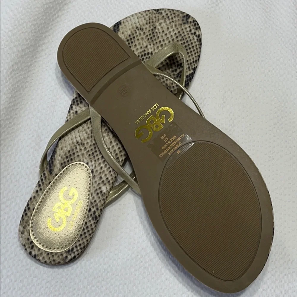 - GBG Golden Snake Sandals size 8